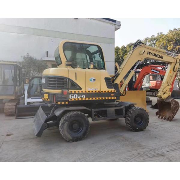 6Ton Used Hyundai R60W Wheel Excavator Yanmar Engine