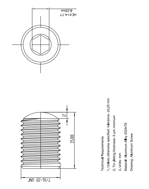 Customized aluminum screw 
