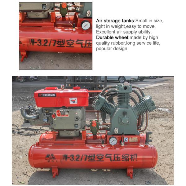 Diesel Driven Portable Oil Less 25hp 7bar 100 Psi Pneumatic Air Compressor For Drilling Borehole