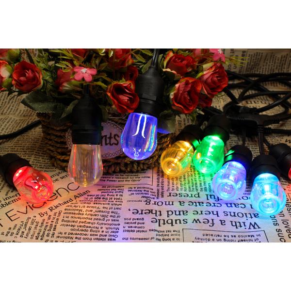 RGBW LED Lights Smart String Lights Christmas IP65 Outdoor 2.4GHz Wi-Fi App Alexa Controlled 24ft 12 LEDs Festoon Lighting