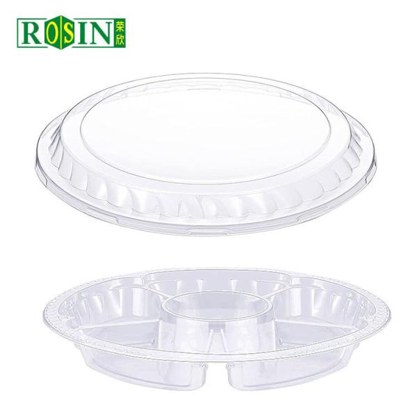 6 Cavity Disposable Plastic Fruit Containers With Anti Fog Transparent Cover