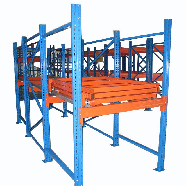 OEM Blue Push Back Pallet Racking 5 Deep LIFO Storage 3000kg Heavy Duty Warehouse Racking System