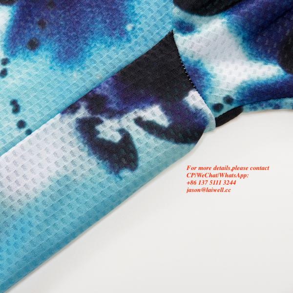 Задействовать Джерси гравия полиэстера трикотажных изделий 130g голубого изготовленного на заказ велосипеда велосипедиста ехать