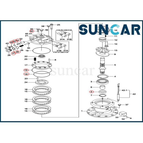 XKAY-00553 Swing Motor Seal Kit For Hyundai R170W-7 R200W-7 Wheel/ Crawler Excavator