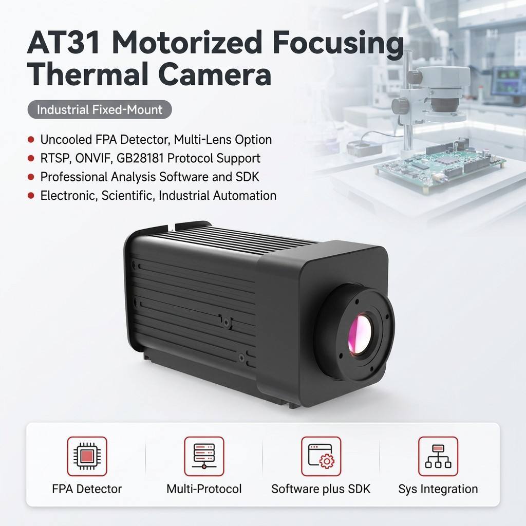 Supplier Uncooled FPA Thermal Camera Motorized Focus for Scientific Research