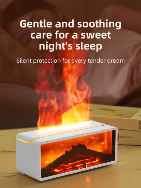 Lampe de cheminée LED avec diffuseur d'arômes et télécommande