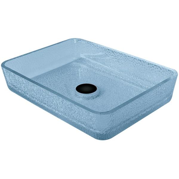 Воды Bathroom таза современного прямоугольника встречный верхний цвет стеклянной голубой отлакировал