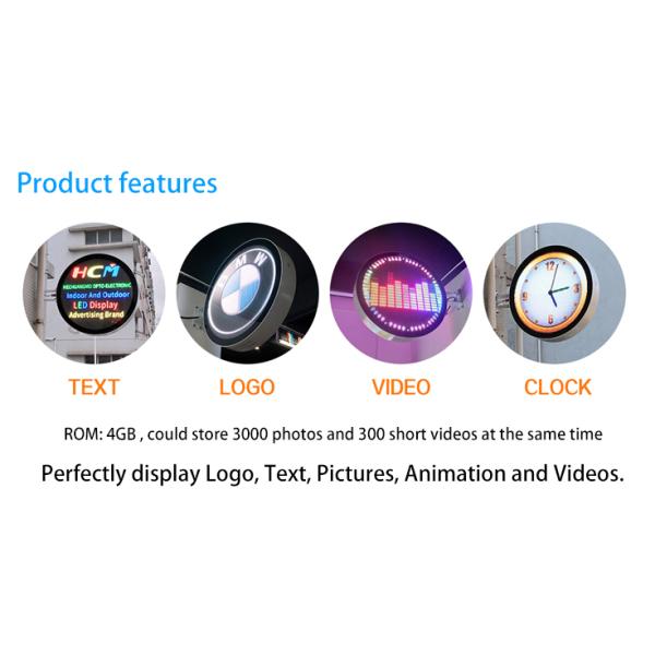 Round Design Outdoor Full Color Led Display Mini Logo Sign Fixed Installation