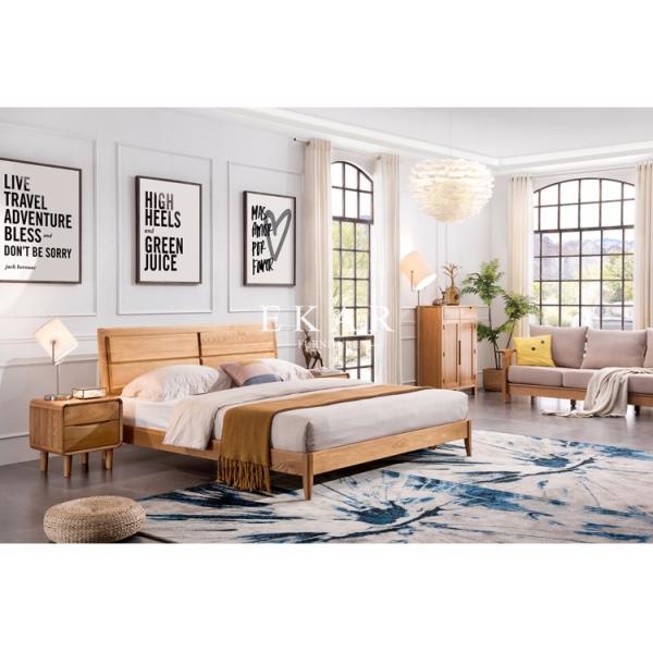 Bedside Table Bedroom Furniture White Oak Nightstand With Drawer