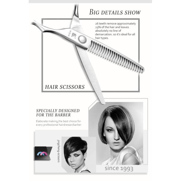 Cobalt Steel Hair Thinning Scissors Right Handed 6.0 Inch Ball Bearing UFO Screw