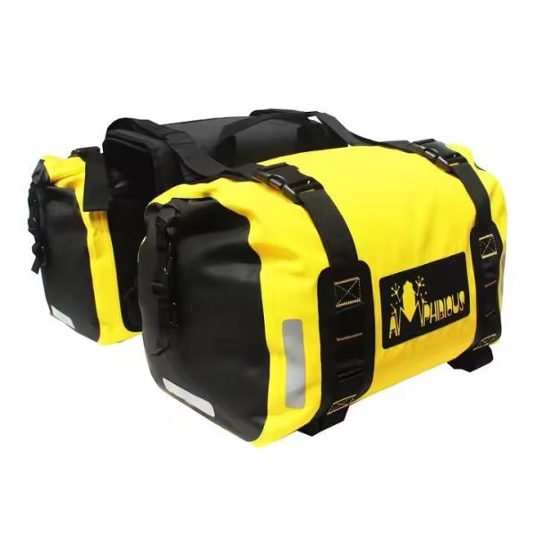 Sac à dos jaune imperméable à l'eau pour moto pour les sports de plein air