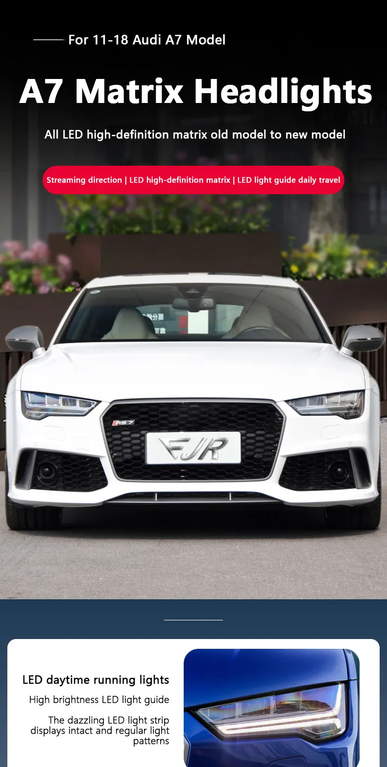 Матричная сборка фар для Audi A7 модификация 2011 по 2018 год Все светодиоды от старого до нового фронтального света