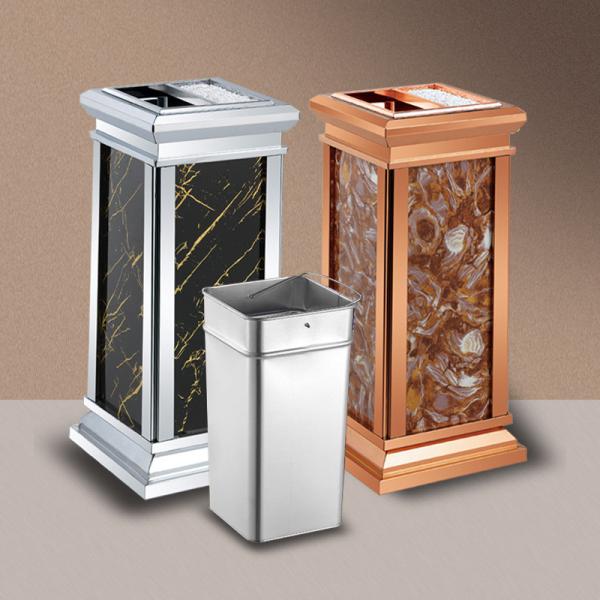 Hotel Waste Bin Lobby Vertical Hotel Corridor Commercial Office Building Elevator Entrance Large Trash Can with Soot