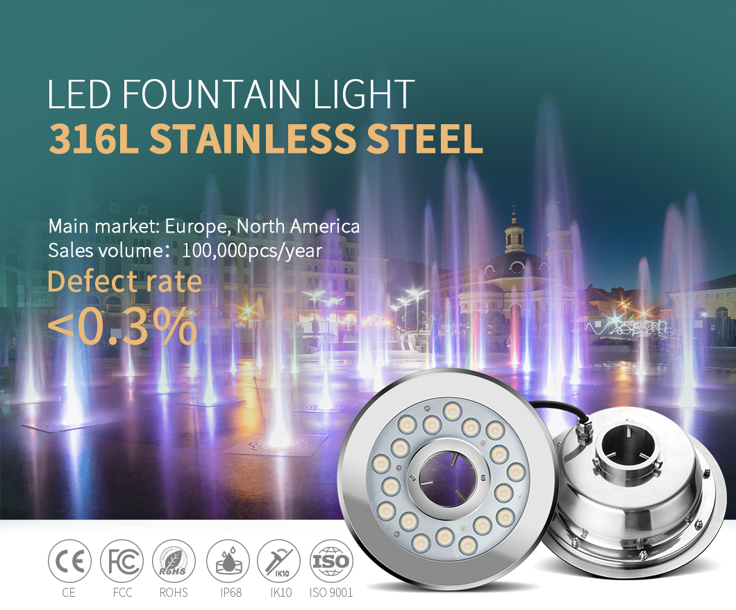 SMD3535 IK10 IP68 привело света SS316L фонтана бассейна