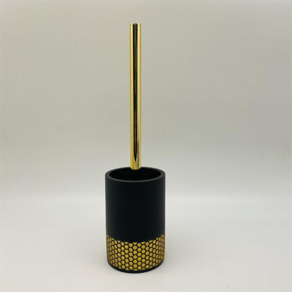 Роскошные аксессуары для ванной полирезина песчаный камень черный цвет с золотой лентой