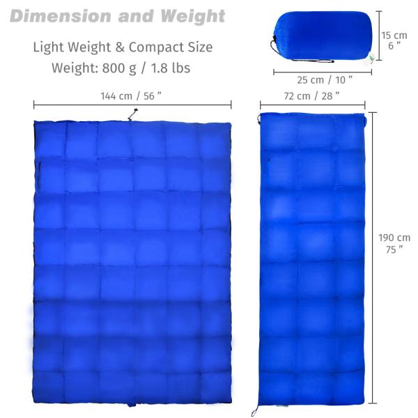 Quick Drying 100 Nylon 1.8lbs Lightweight Sleeping Bag