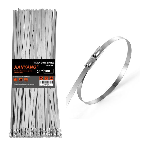 11.8 Inch 304 Stainless Steel Zip Ties Multi Purpose Double Headed Heavy Duty For Outdoor