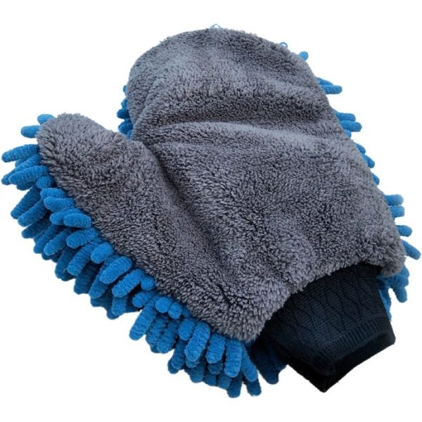 Chenille Coral Fleece Thumb Car Wash Mitt Ultra Soft High Absorption Scratch-Free