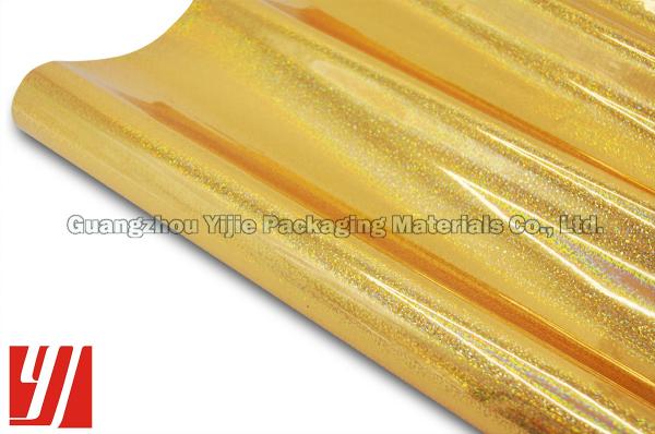 30 folha holográfica do ouro do mícron 1.28m*240m para a caixa do chocolate