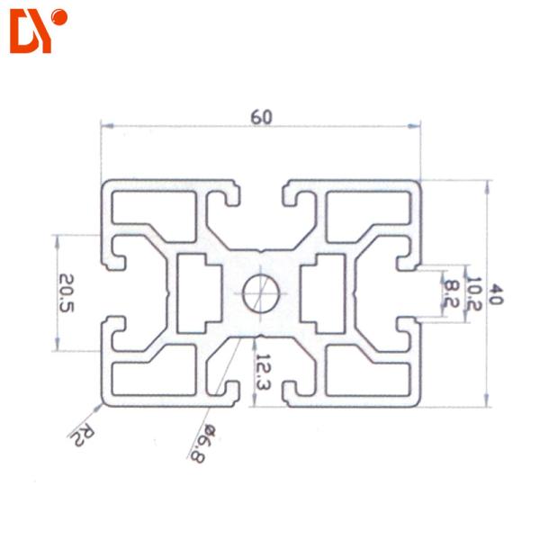 Square Aluminium Extruded Sections , Industrial Accessory 4060 T Slot Alloy