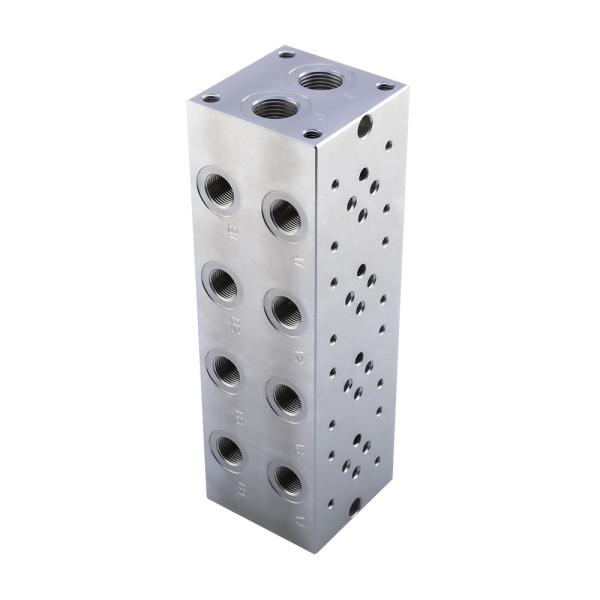 Bloque de válvula de cilindro hidráulico de aleación de aluminio Al6061 Bloque de manivela de mecanizado CNC