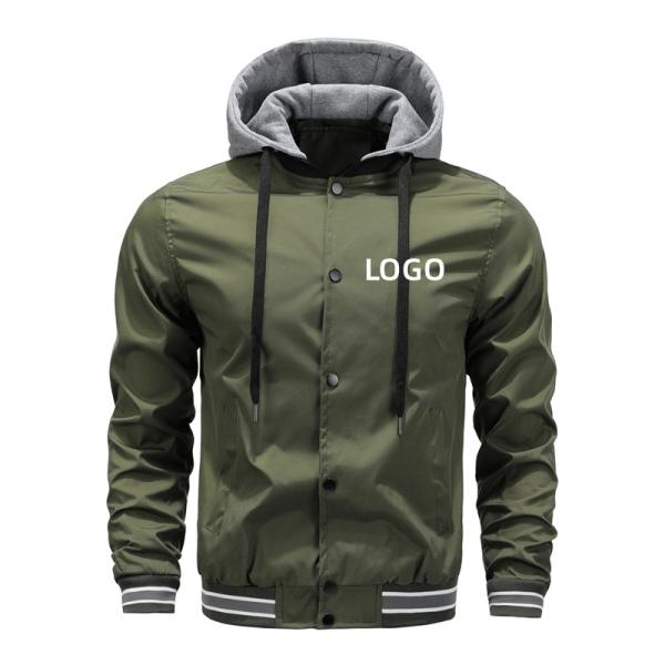 Logotipo de impresión al por mayor en blanco de poliéster plano negro bombarderos niños de béisbol chaqueta universitaria para hombres