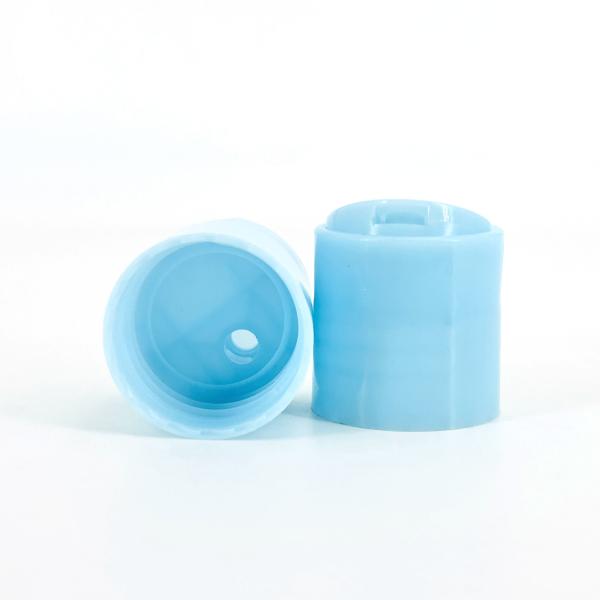 28/410 28mm Plastic Light Blue Disc Top Cap For Lotion Toner Serum Liquid Soap