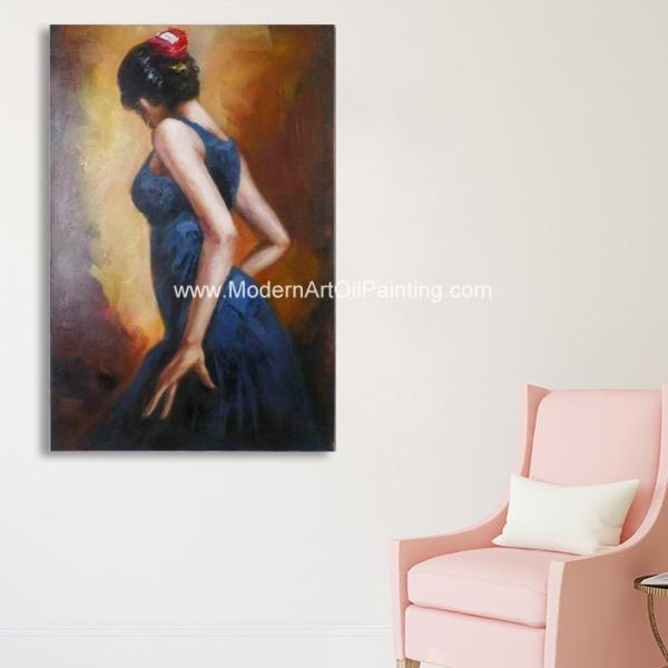 Hand Painted Spanish Oil Painting / Female Painting Flamenco Dancer Canvas Art