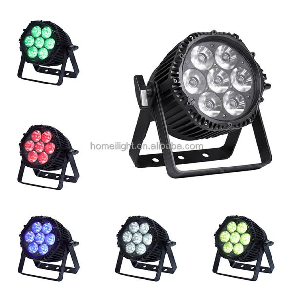 7pcs 18w RGBWAUV Outdoor LED Par Lights Para Estágio DJ casamento