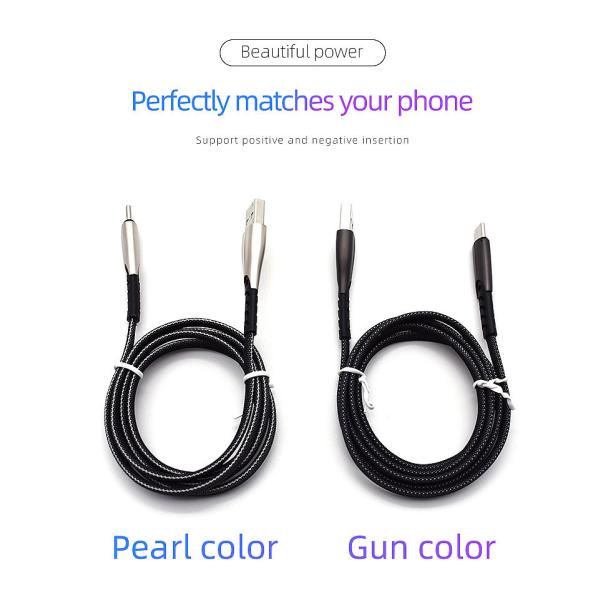 Fast Charge Data Cable USB 2.0 Type C Cable Zinc Alloy And Denim Body USB C Cable