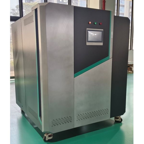 Electrochemical wastewater treatment equipment for petrochemical industries. No chemicals are required, no solid waste is generated, and the electrodes do not scale or clog.