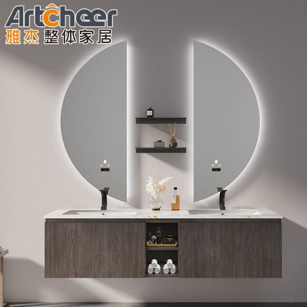 Modern Contemporary Bathroom Vanity Cabinet with LED Light and Plywood Construction