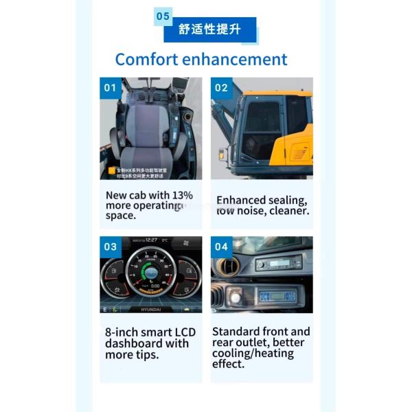 Korea Hyundai Excavator HX305L Jindongyu Machinery 1.44/1.63m3 Bucket