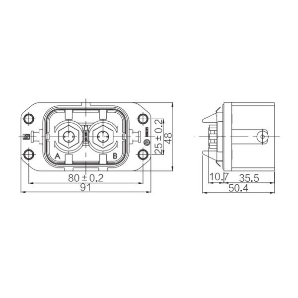 1000V DC 2 Pin 3Pin Male Female EV Battery Connector IPXXB Waterproof