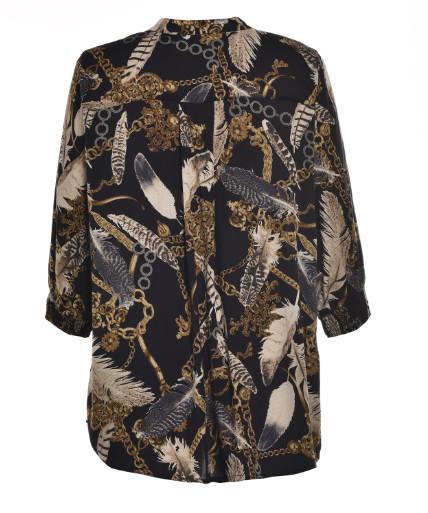Woven Print Fabric Womens Plus Size Blouses , Fashion Ladies Long Blouse
