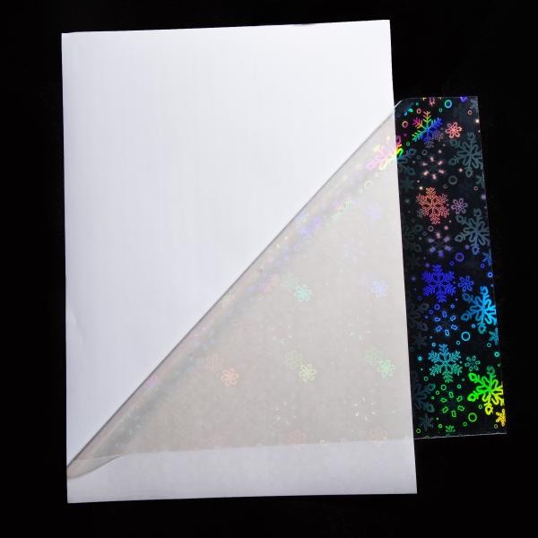 A4 Self Adhesive Transparent Cold Holographic Snowflake Lamination Film For DIY Scrapbook Photo Protection