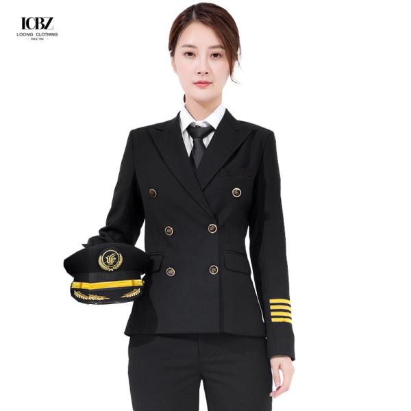 STEWARDESS Uniforms LCBZ Fashion Airline Pilot Shirt with Custom Logo Acceptable