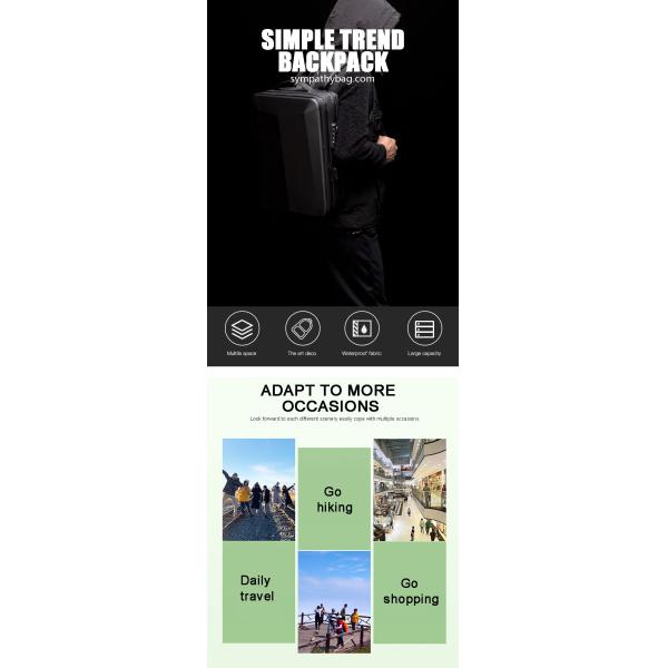 Oxford ABS Shell Business Backpacks School College Tablet Travel Backpack 25L Capacity