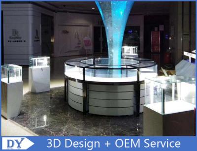 Moderno loja de joalheria Vitrine Madeira MDF S / S vidro temperado