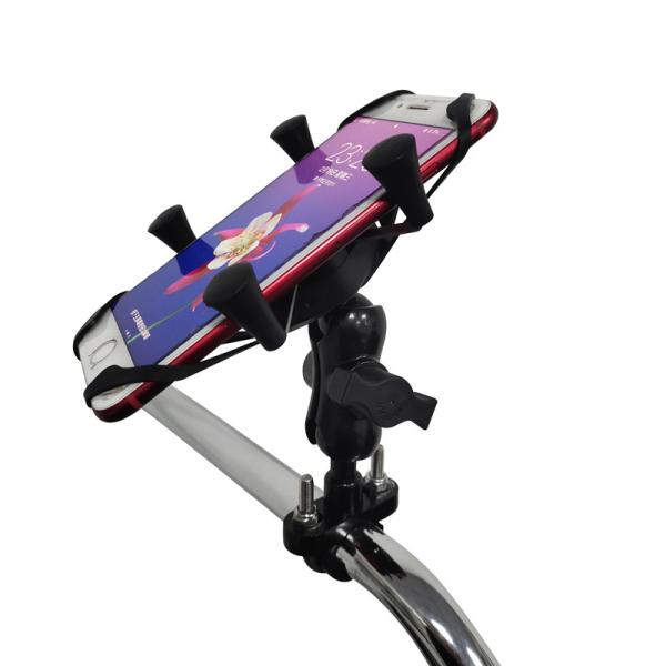 CE Waterproof X Claw Motorcycle Phone Mount 360d Rotable 0.45KG