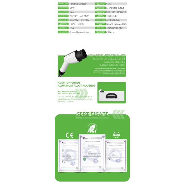 E-mingze Direct Model 7KW 32A Fast Speed DC GBT Electric Vehicle Charger with Overcurrent and Undervoltage Protection
