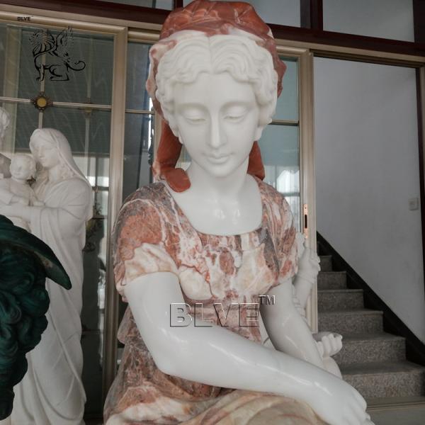 Sitting Woman Marble Statues Stone Greek Lady Sculpture Life Size Garden Decoration