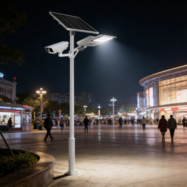 High Bright Solar Street Light, LED Outdoor Lighting with 3000K-6500K Dimmable & Solar Panel Charging