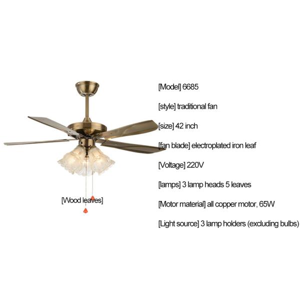 Nordic ceiling fan 5 leaves light living room dining room modern minimalist remote control ceiling fan Lamp(WH-CLL-24)