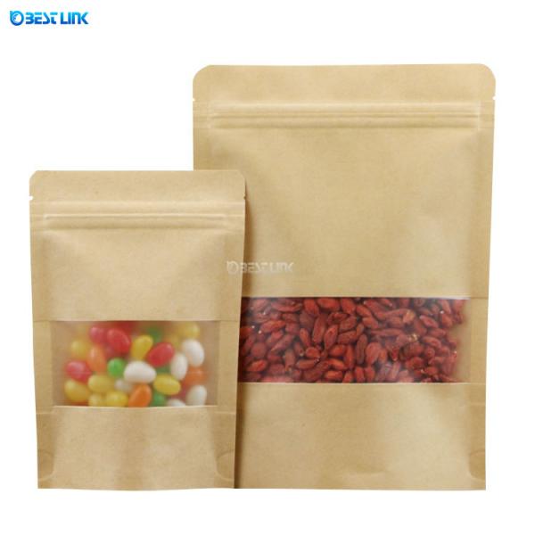 Kraft Coffee Standing Pouch Anti Leakage Food Foil Kraft Paper Bags