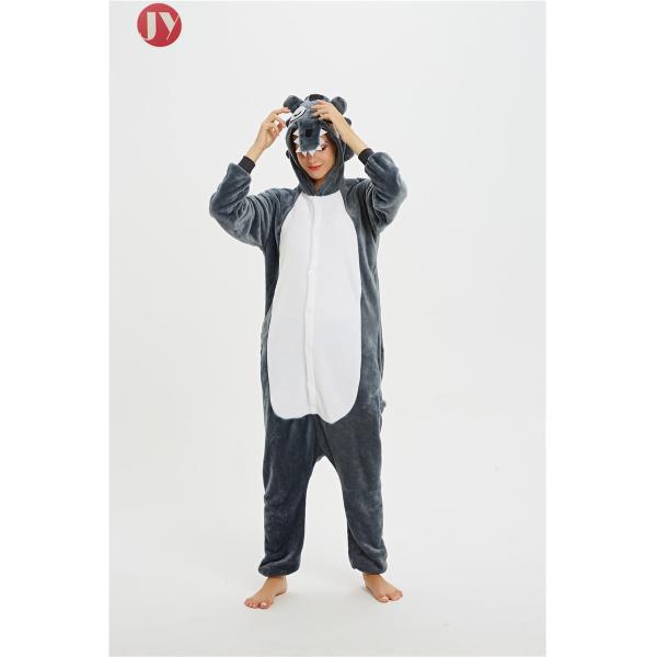 Sleepwear Kigurumi Onesie Timber Wolf Animal Pajamas With Carrying Pocket