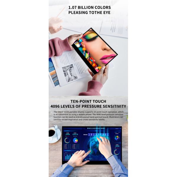 15.6 Inch Battery-Powered Portable Touch Screen Monitor for Business and System Integration