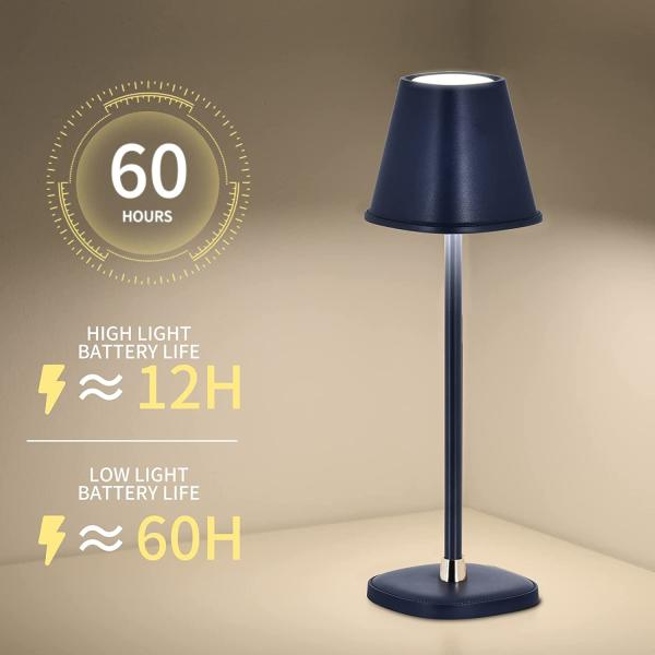 LED Cordless Table Lamp, Battery Operated Lamp, Touch Night Light, Minimalist Portable Desk Lamp for Couple Dinner