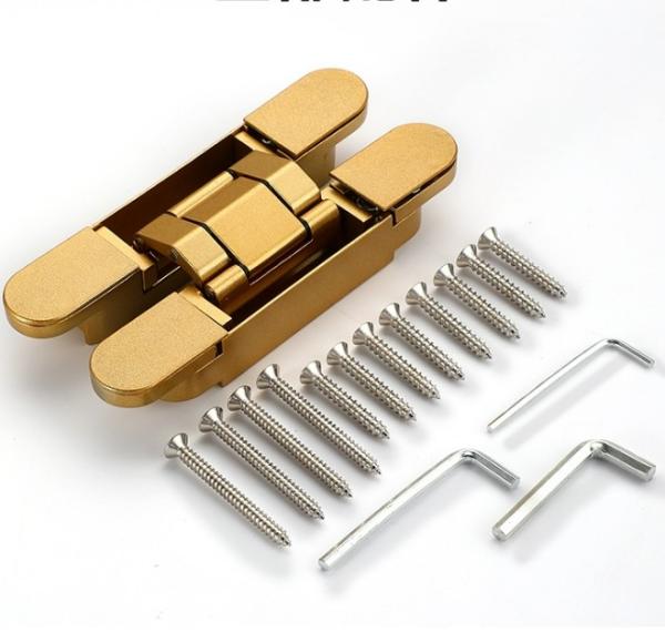 Satin Nickel Multiple Sizes 3D Adjustable Hidden Hinge For Heavy Duty Doors