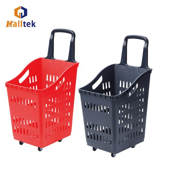 70L Large Capacity Plastic Shopping Basket For Supermarket